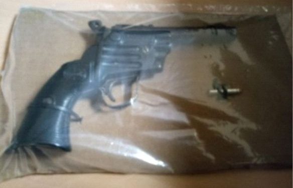 CAE CON RÉPLICA DE ARMA DE FUEGO