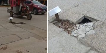 ¡CUIDADO! TRAMPA MORTAL EN EL CRUCE DE  AV. TAMBOPATA CON DOS DE MAYO