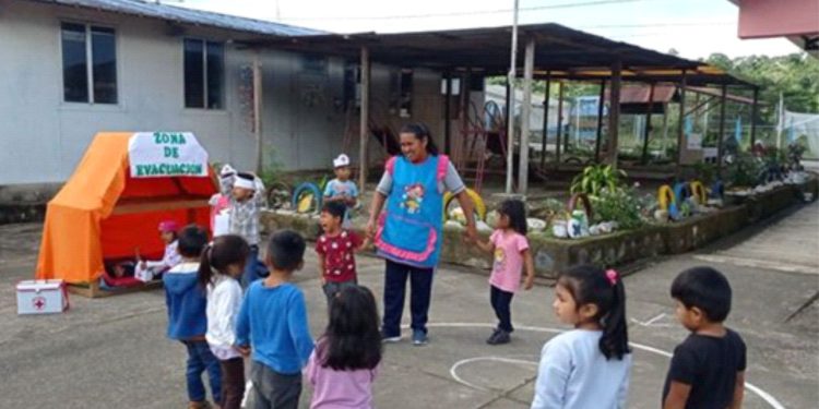 REALIZARON EXITOSO SIMULACRO PROGRAMADO POR INDECI Y MINEDU